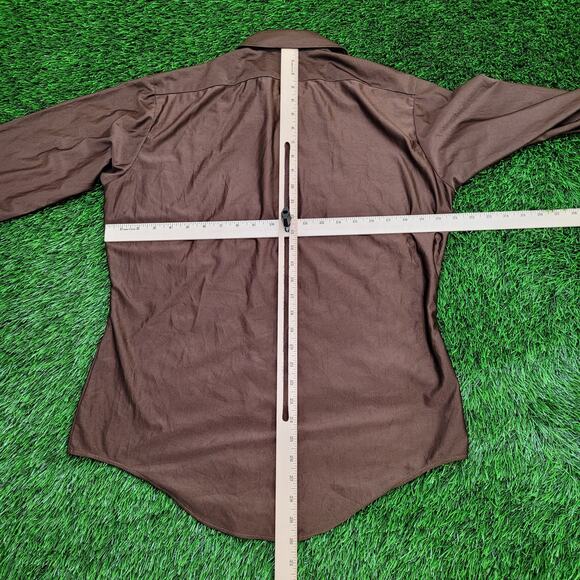 Vintage 70s Arrow Kent MOD Button Shirt S/M 21x30 Shirttail - Picture 5 of 10